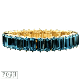 Double rectangle rhinestone bracelet - Boutique Bella BellaBracelets