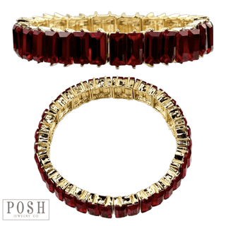 Double rectangle rhinestone bracelet - Boutique Bella BellaBracelets
