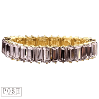 Double rectangle rhinestone bracelet - Boutique Bella BellaBracelets