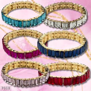Double rectangle rhinestone bracelet - Boutique Bella BellaBracelets