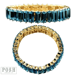 Double rectangle rhinestone bracelet - Boutique Bella BellaBracelets