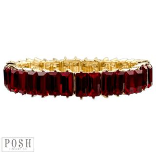 Double rectangle rhinestone bracelet - Boutique Bella BellaBracelets