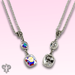 Double square Austrian crystal necklace - Boutique Bella BellaNecklaces
