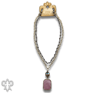 Double strand necklace with Austrian crystal pendant - Boutique Bella BellaNecklaces