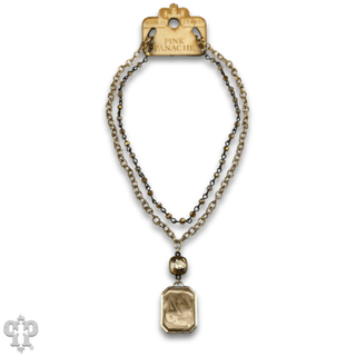 Double strand necklace with Austrian crystal pendant - Boutique Bella BellaNecklaces