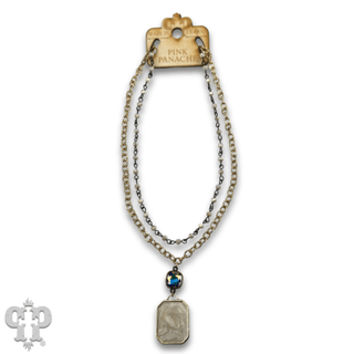 Double strand necklace with Austrian crystal pendant - Boutique Bella BellaNecklaces