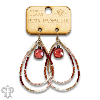 Double teardrop seed bead earring with Austrian crystal - Boutique Bella BellaEarrings