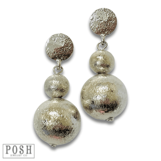 Double textured bead post earring - LC - Boutique Bella BellaEarrings
