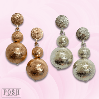 Double textured bead post earring - LC - Boutique Bella BellaEarrings