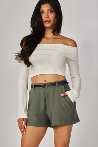 Dream State Scuba Belted Shorts - Boutique Bella BellaShorts