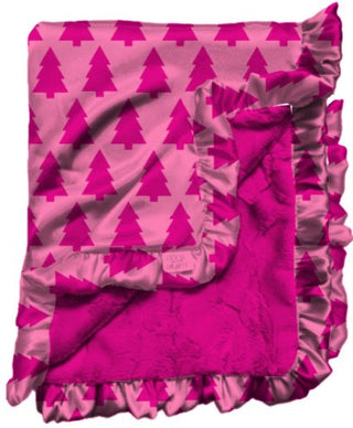 Dreaming of a Pink Christmas Satin Ruffle Blanket - Boutique Bella BellaBlanket