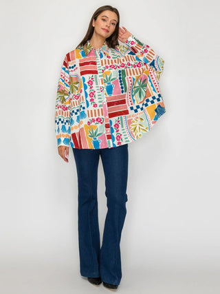 Dreamy Desert Print Oversized Top - Boutique Bella Bellatop