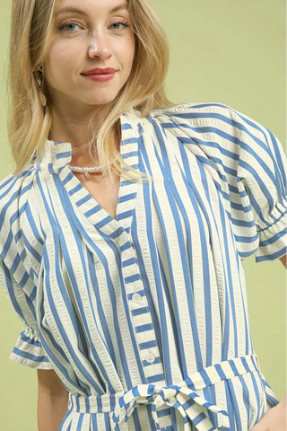 Tailored Stripes Midi Dress