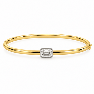 Drew Emerald Cut Bezel Two-Tone Bangle - Boutique Bella BellaBracelet