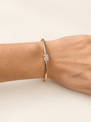 Drew Emerald Cut Bezel Two-Tone Bangle - Boutique Bella BellaBracelet