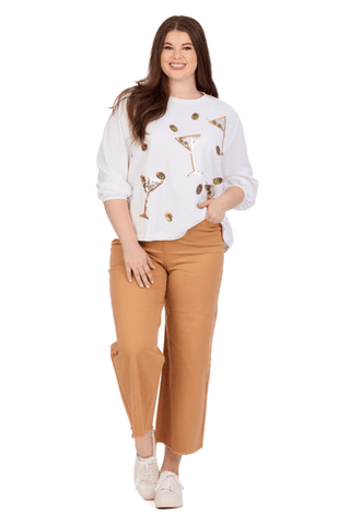 Drink Sparkle Sweatshirt - White - Boutique Bella Bellatop