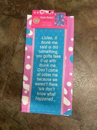 Drunk Me Dish Towel - Boutique Bella Belladish towel