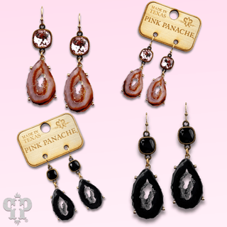 Druzy earring with Austrian crystal - LC - Boutique Bella BellaEarrings