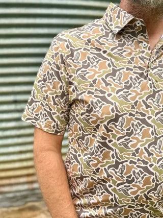 Duck Camo Performance Polo - Boutique Bella Bellamens apparel
