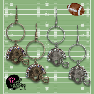 Football helmet Game Day earring with Austrian crystals - LC