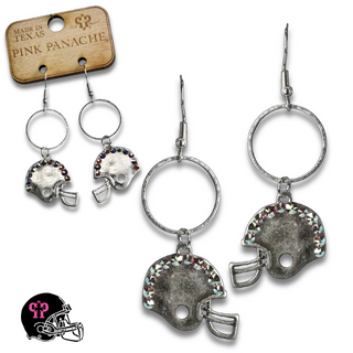 Football helmet Game Day earring with Austrian crystals - LC