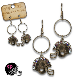 Football helmet Game Day earring with Austrian crystals - LC