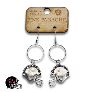 Football helmet Game Day earring with Austrian crystals - LC