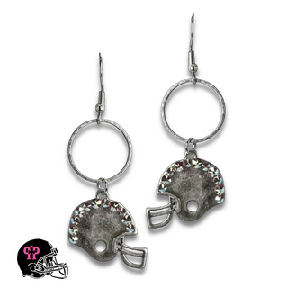 Football helmet Game Day earring with Austrian crystals - LC