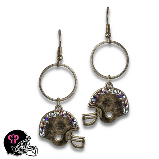 Football helmet Game Day earring with Austrian crystals - LC