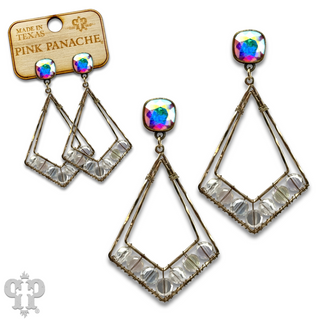 Pointed teardrop earring, Austrian crystal - LC