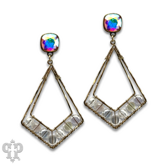 Pointed teardrop earring, Austrian crystal - LC