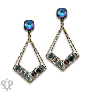 Pointed teardrop earring, Austrian crystal - LC