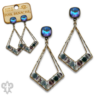 Pointed teardrop earring, Austrian crystal - LC