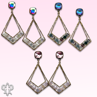 Pointed teardrop earring, Austrian crystal - LC