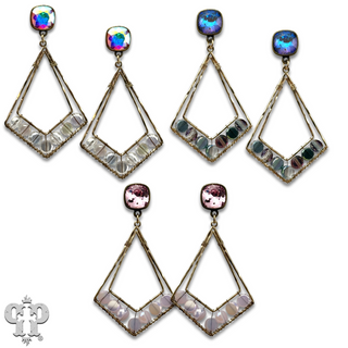 Pointed teardrop earring, Austrian crystal - LC