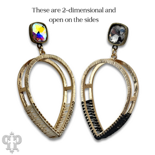 Upside down teardrop earring, Austrian crystal - LC