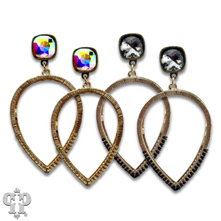Upside down teardrop earring, Austrian crystal - LC