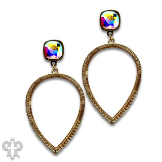 Upside down teardrop earring, Austrian crystal - LC