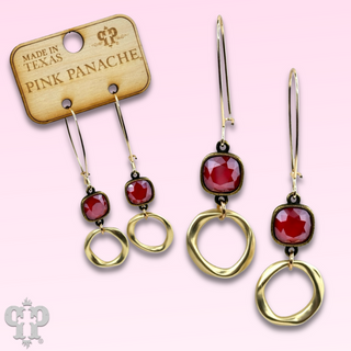 Red crystal earring - LC