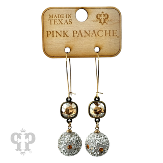 Crystal mesh floral pattern dangle earring with Austrian crystal - LC