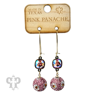 Crystal mesh floral pattern dangle earring with Austrian crystal - LC