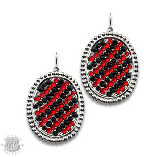 Rhinestone filled oval earring - LC