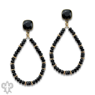 Beaded teardrop and Austrian crystal dangle earring - LC