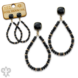 Beaded teardrop and Austrian crystal dangle earring - LC