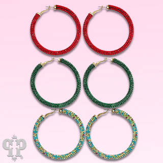 Large pave mesh hoop earring - LC