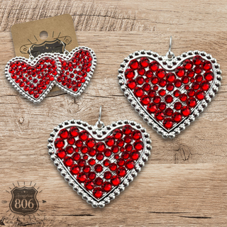 Sparkling rhinestone filled heart earring - LC