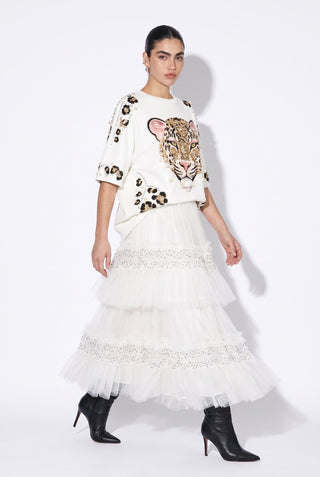 Wildly Chic Embellished Leopard Tee