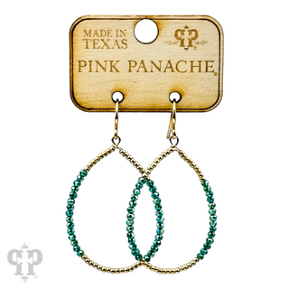 Faceted and round color bead teardrop earrings - LC