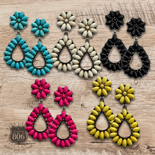 Western stone teardrop earring