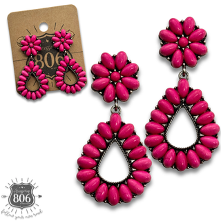Western stone teardrop earring